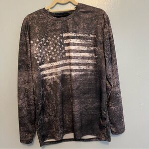 Men's Black Graphic Long Sleeve Shirt